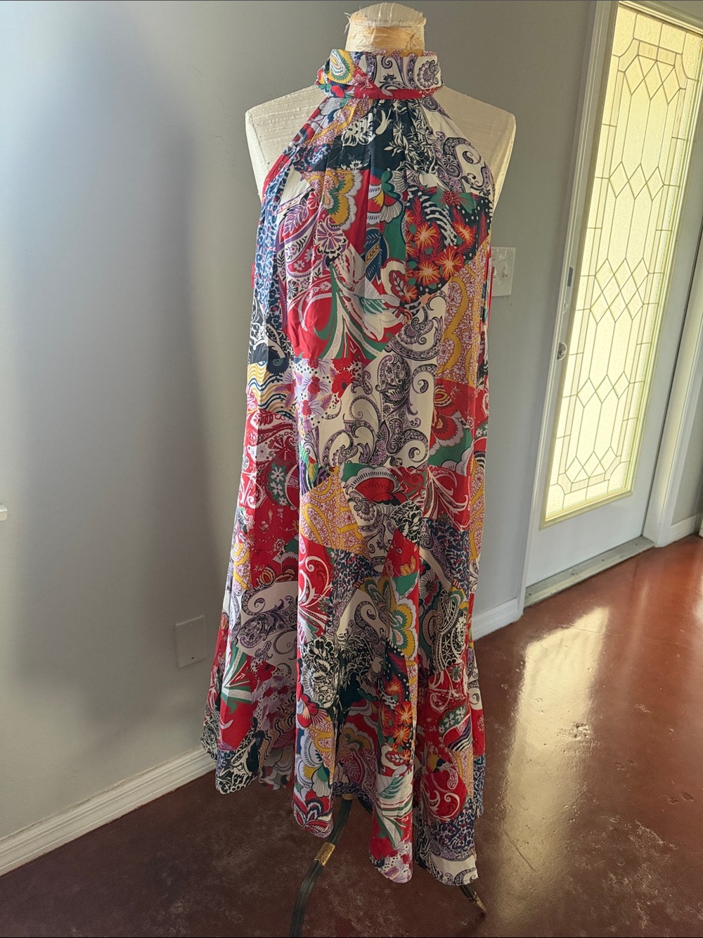Anthropologie Colorful Paisley Halter Maxi Dress